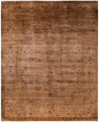 Overdyed Hand-Knotted Wool Modern-Contemporary Brown Area Rug 8' 1" x 9' 10"
