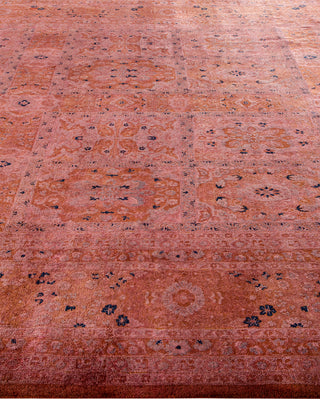Modern Overdyed Hand Knotted Wool Pink Area Rug 8' 0" x 10' 4"