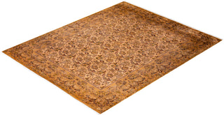 Contemporary Hand-Knotted Overdyed Yellow Area Rug 8' 1" x 10' 1"