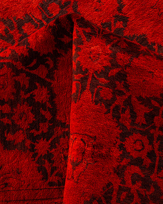 Modern Overdyed Hand Knotted Wool Red Area Rug 8' 2" x 9' 10"