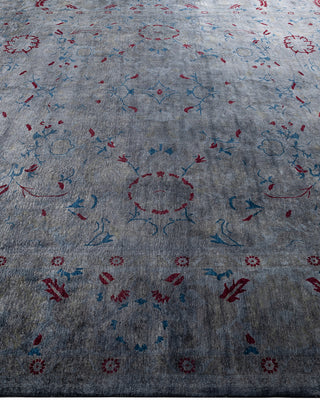 Contemporary Hand-Knotted Overdyed Gray Area Rug 8' 2" x 10' 1"