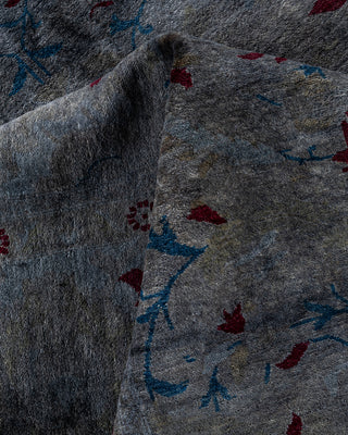 Contemporary Hand-Knotted Overdyed Gray Area Rug 8' 2" x 10' 1"