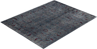 Contemporary Hand-Knotted Overdyed Gray Area Rug 8' 2" x 10' 1"