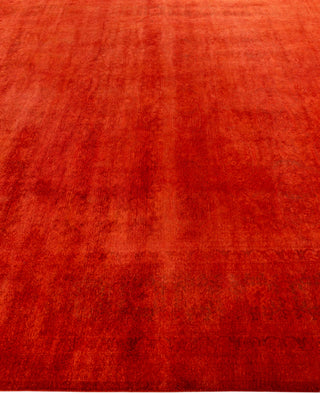 Contemporary Overdyed Wool Hand Knotted Orange Area Rug 8' 2" x 10' 1"