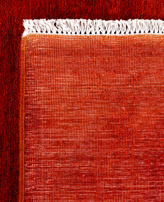 Contemporary Overdyed Wool Hand Knotted Orange Area Rug 8' 2" x 10' 1"