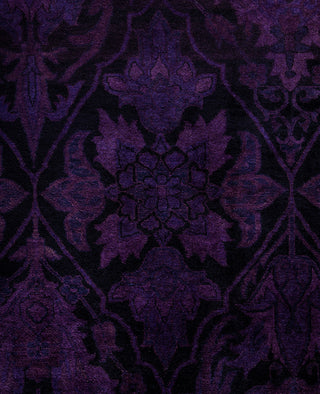 Overdyed One-of-a-Kind Wool Purple Area Rug 9' 3" x 12' 1"