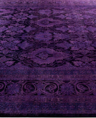 Overdyed One-of-a-Kind Wool Purple Area Rug 9' 3" x 12' 1"
