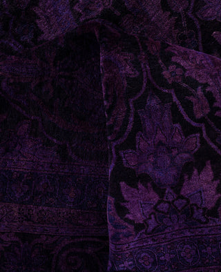 Overdyed One-of-a-Kind Wool Purple Area Rug 9' 3" x 12' 1"