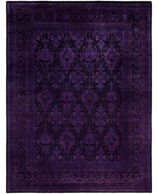 Overdyed One-of-a-Kind Wool Purple Area Rug 9' 3" x 12' 1"