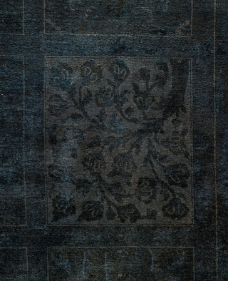 Overdyed One-of-a-Kind Wool Black Area Rug 12' 2" x 18' 6"