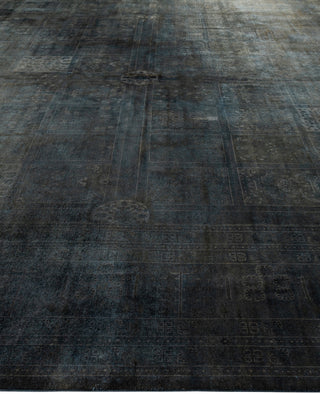Overdyed One-of-a-Kind Wool Black Area Rug 12' 2" x 18' 6"