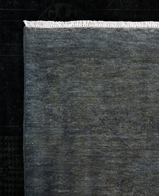 Overdyed One-of-a-Kind Wool Black Area Rug 12' 2" x 18' 6"