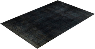 Overdyed One-of-a-Kind Wool Black Area Rug 12' 2" x 18' 6"