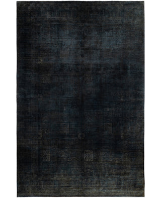 Overdyed One-of-a-Kind Wool Black Area Rug 12' 2" x 18' 6"