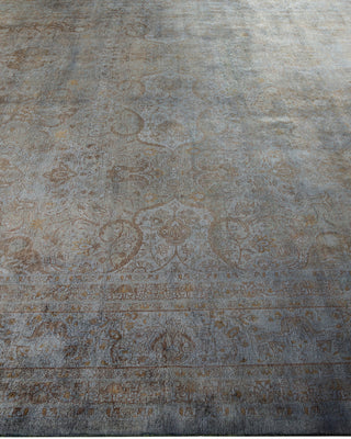 Contemporary Fine Vibrance Gray Wool Area Rug - 9' 2" x 11' 7"