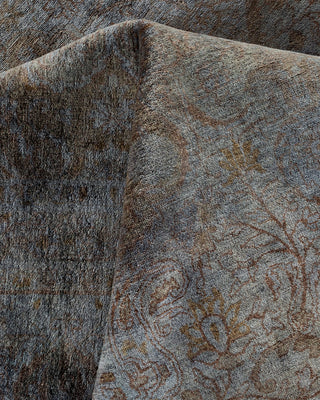 Contemporary Fine Vibrance Gray Wool Area Rug - 9' 2" x 11' 7"