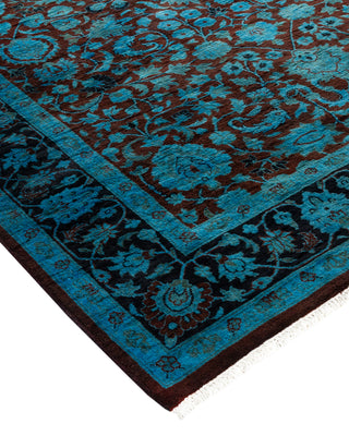 Contemporary Hand Knotted Overdyed Blue Area Rug 4' 2" x 6' 1"