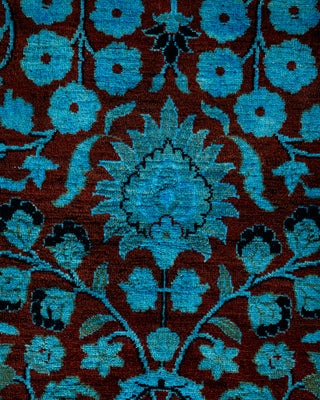 Contemporary Hand Knotted Overdyed Blue Area Rug 4' 2" x 6' 1"