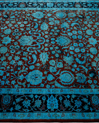 Contemporary Hand Knotted Overdyed Blue Area Rug 4' 2" x 6' 1"