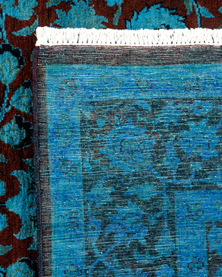 Contemporary Hand Knotted Overdyed Blue Area Rug 4' 2" x 6' 1"