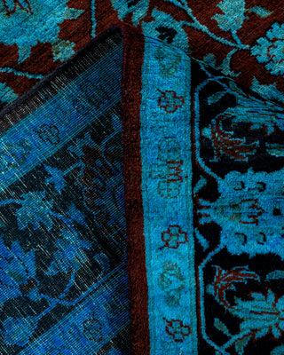 Contemporary Hand Knotted Overdyed Blue Area Rug 4' 2" x 6' 1"
