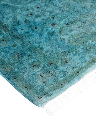 Modern Overdyed Hand Knotted Wool Blue Area Rug 3' 3" x 4' 10"