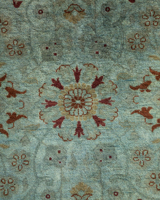Contemporary Hand-Knotted Overdyed Blue Runner 3' 2" x 5' 1"