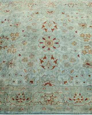 Modern Overdyed Hand Knotted Wool Blue Runner 3' 2" x 5' 1"