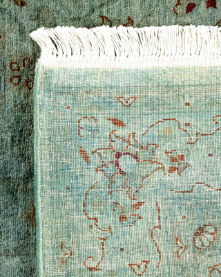 Contemporary Hand-Knotted Overdyed Blue Runner 3' 2" x 5' 1"