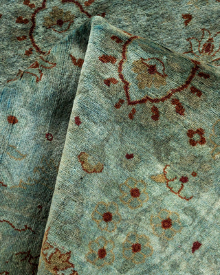 Contemporary Hand-Knotted Overdyed Blue Runner 3' 2" x 5' 1"