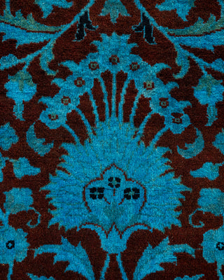 Contemporary Hand Knotted Overdyed Blue Area Rug 4' 1" x 6' 1"