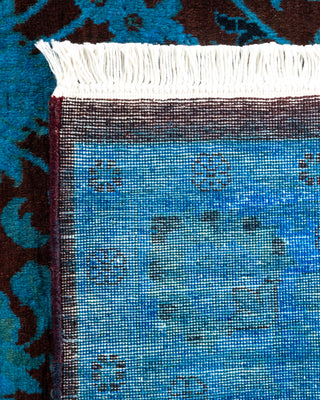 Contemporary Hand Knotted Overdyed Blue Area Rug 4' 1" x 6' 1"