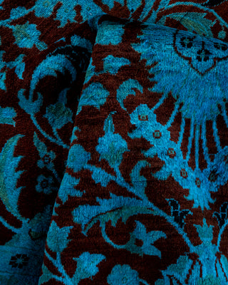 Contemporary Hand Knotted Overdyed Blue Area Rug 4' 1" x 6' 1"