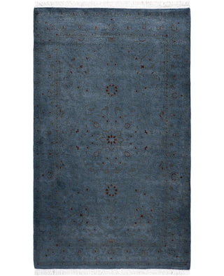 Contemporary Overdyed Wool Hand Knotted Gray Area Rug 3' 2" x 5' 3"
