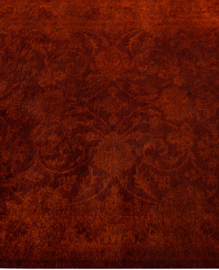 Contemporary Overdyed Wool Hand Knotted Orange Area Rug 3' 2" x 5' 1"