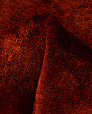 Contemporary Overdyed Wool Hand Knotted Orange Area Rug 3' 2" x 5' 1"