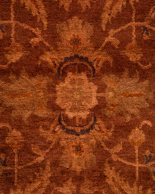 Contemporary Hand-Knotted Overdyed Brown Area Rug 4' 1" x 6' 5"