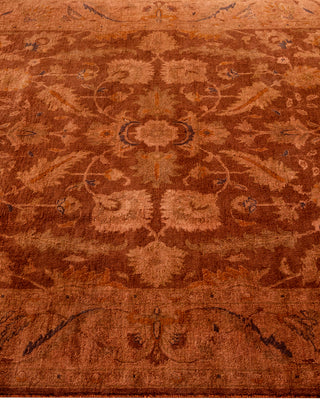 Contemporary Hand-Knotted Overdyed Brown Area Rug 4' 1" x 6' 5"