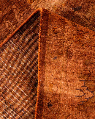 Contemporary Hand-Knotted Overdyed Brown Area Rug 4' 1" x 6' 5"