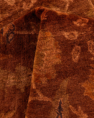 Contemporary Hand-Knotted Overdyed Brown Area Rug 4' 1" x 6' 5"