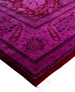 Overdyed Hand-Knotted Wool Modern-Contemporary Purple Area Rug 9' 1" x 11' 10"