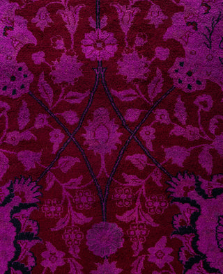 Overdyed Hand-Knotted Wool Modern-Contemporary Purple Area Rug 9' 1" x 11' 10"