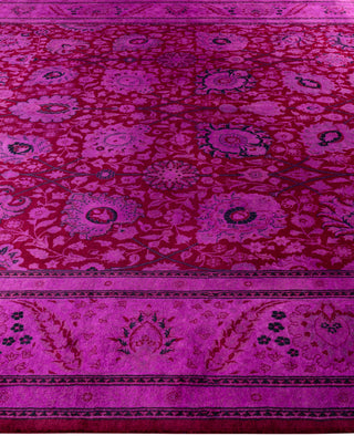 Overdyed Hand-Knotted Wool Modern-Contemporary Purple Area Rug 9' 1" x 11' 10"