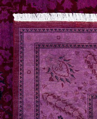 Overdyed Hand-Knotted Wool Modern-Contemporary Purple Area Rug 9' 1" x 11' 10"