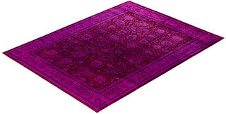 Overdyed Hand-Knotted Wool Modern-Contemporary Purple Area Rug 9' 1" x 11' 10"