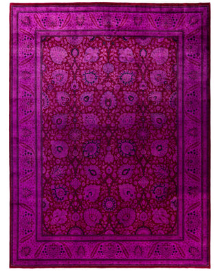 Overdyed Hand-Knotted Wool Modern-Contemporary Purple Area Rug 9' 1" x 11' 10"