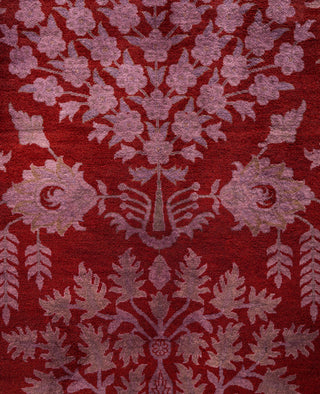 Overdyed Hand-Knotted Wool Modern-Contemporary Purple Area Rug 9' 1" x 12' 1"