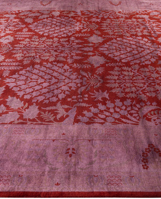 Overdyed Hand-Knotted Wool Modern-Contemporary Purple Area Rug 9' 1" x 12' 1"