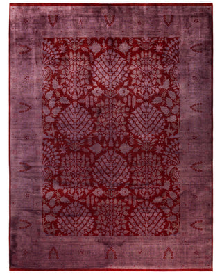 Overdyed Hand-Knotted Wool Modern-Contemporary Purple Area Rug 9' 1" x 12' 1"