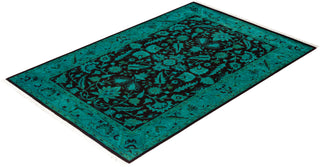 Overdyed Hand-Knotted Blue Area Rug 4' 3" x 6' 3"